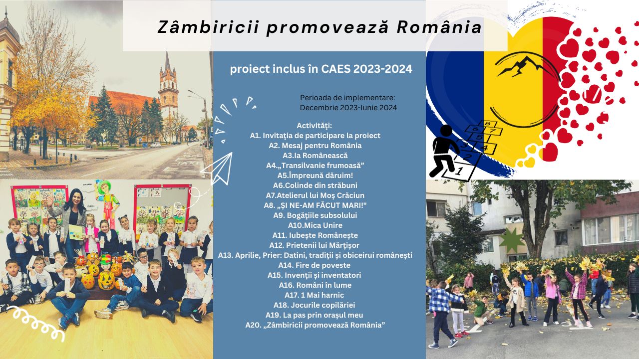 Afișul proiectului „Zâmbiricii promovează România”