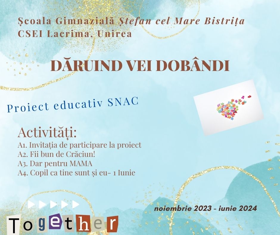 Afișul proiectului caritabil „Dăruind vei dobândi”