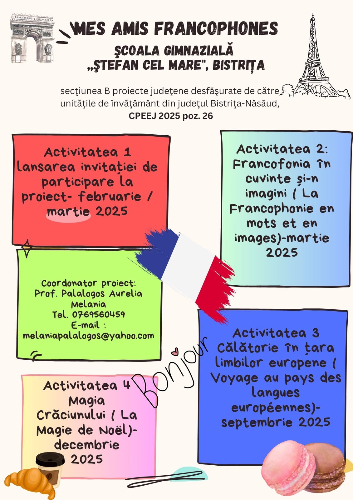 Afișul proiectului „Mes amis francophones”