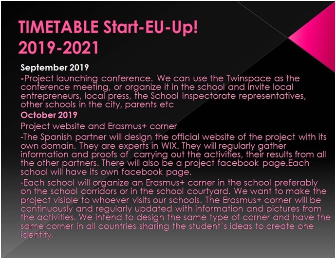 Conferința de lansare a proiectului Start-Eu-Up! în sala festivă a școlii