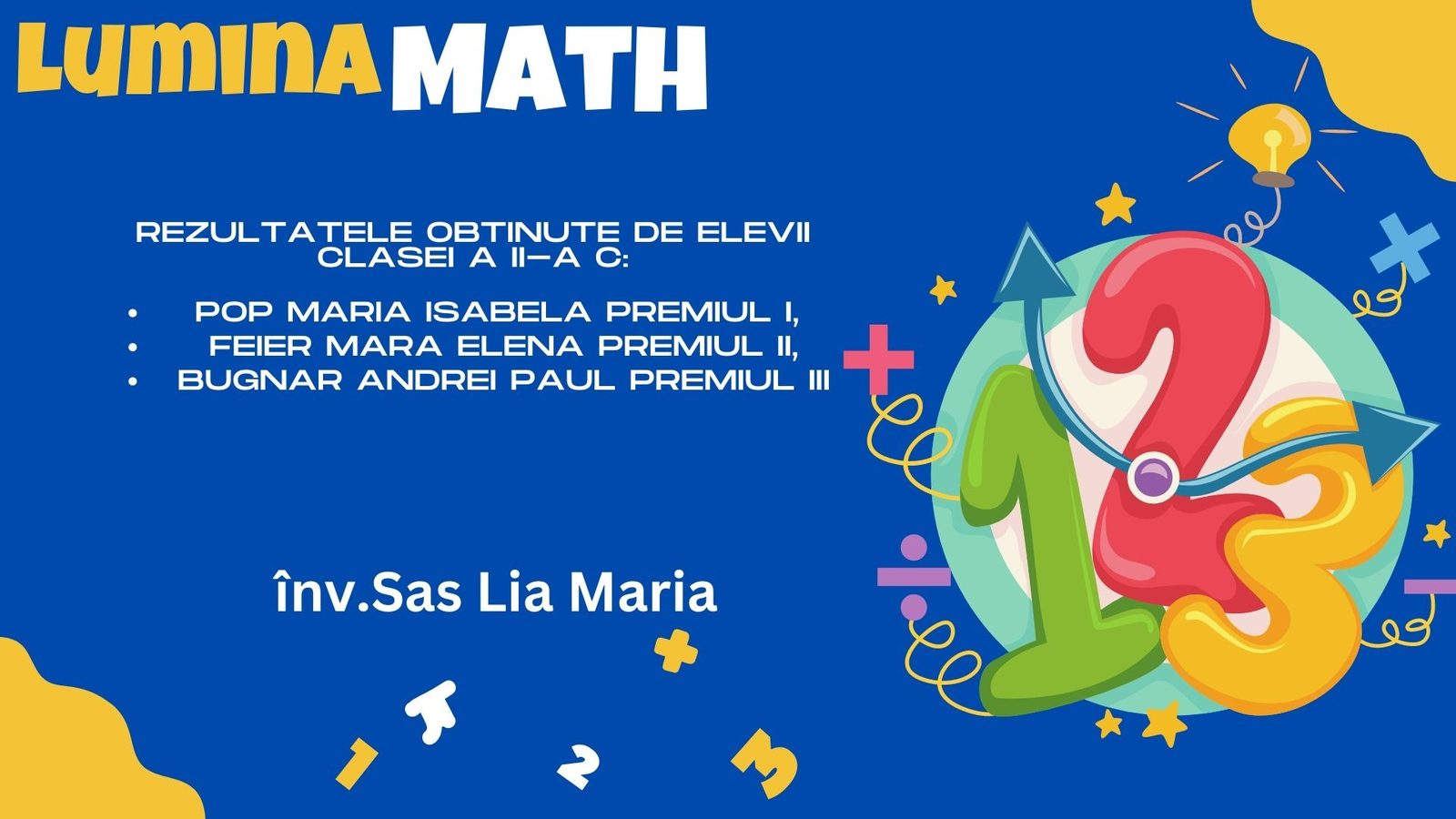 Elevi premiați la concursul LuminaMath