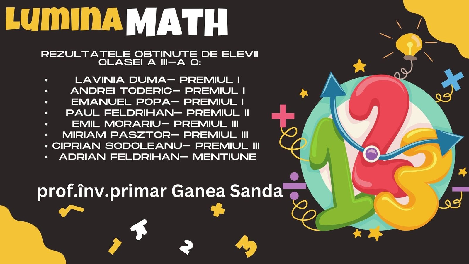 Elevi premiați la concursul LuminaMath, alături de cadrele didactice îndrumătoare