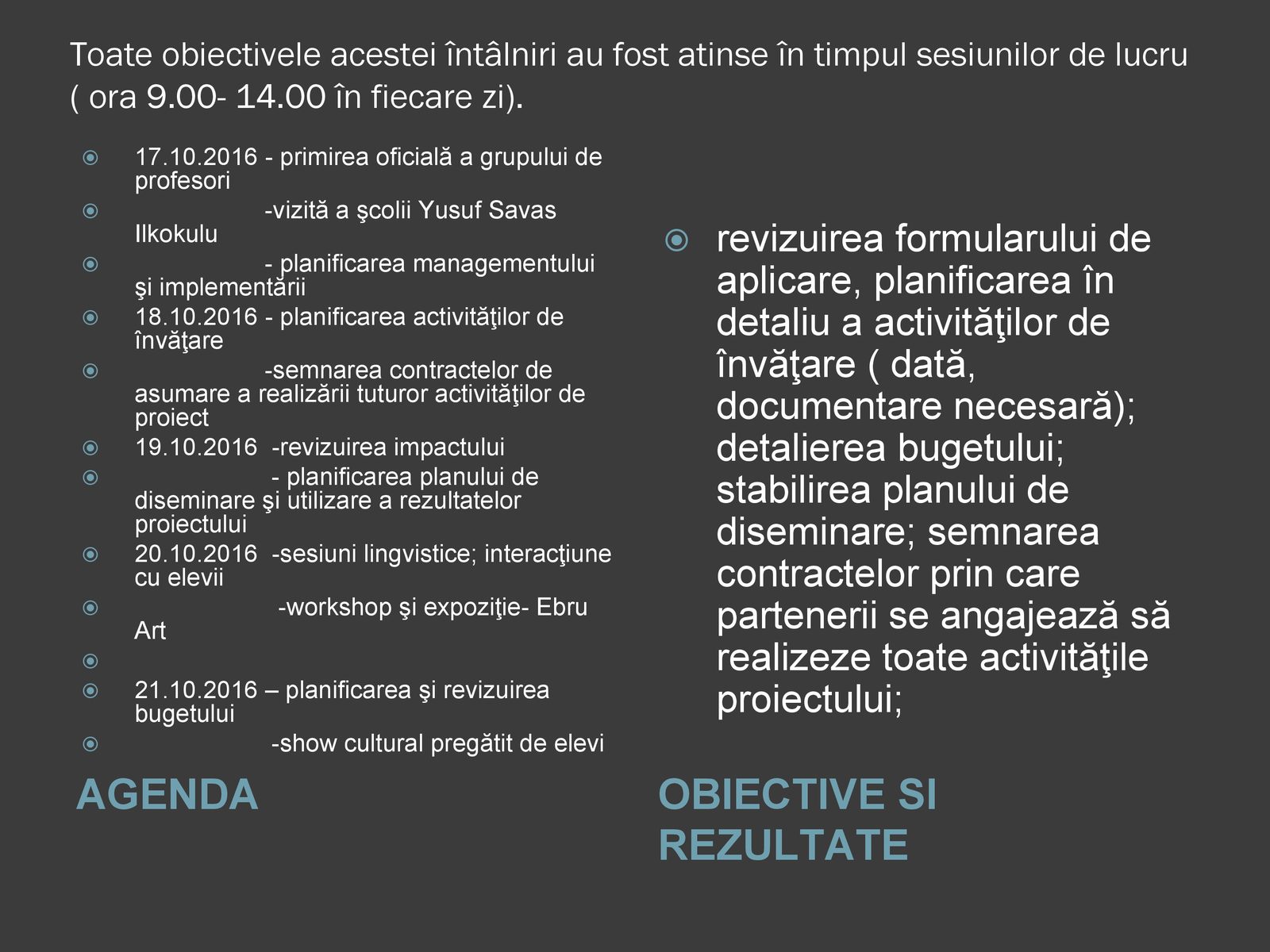 Sesiune de lucru a echipelor de proiect la Darica, Turcia