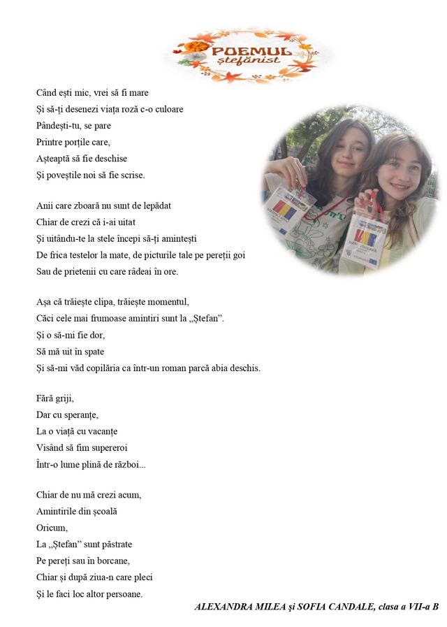 Din viața școlii — Poemul stefanist page (fotografia 9 din 18)